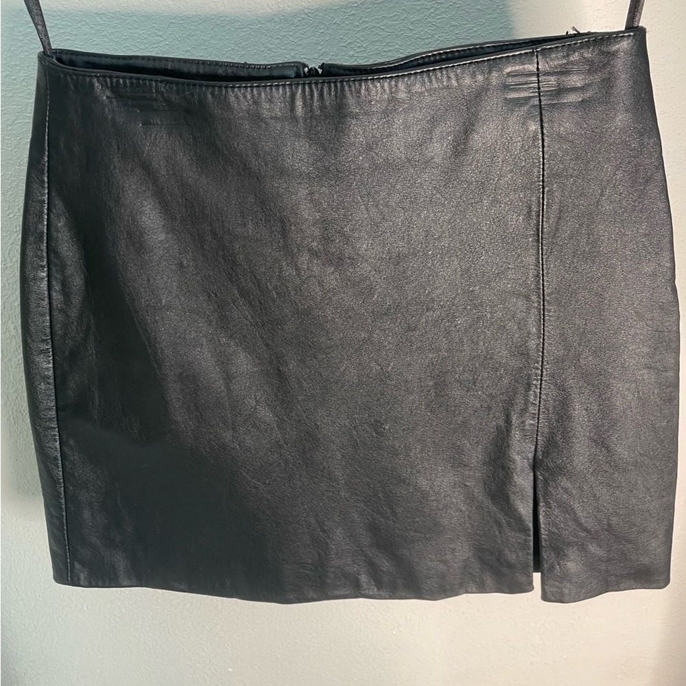 Black leather skirt